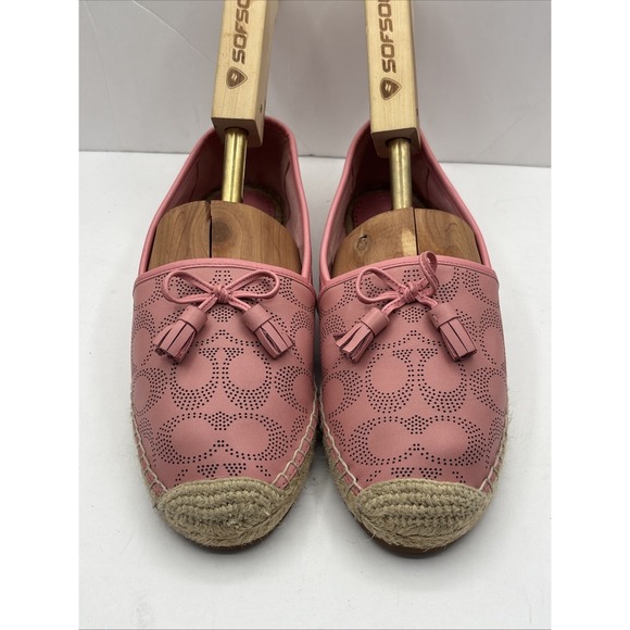 Coach C2782 Carson Espadrille Shoes Bubblegum Size 8 B - Picture 5 of 16